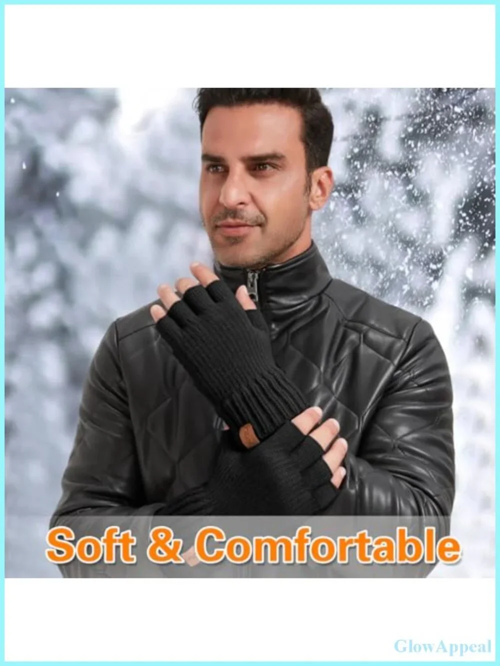 Winter Fingerless Gloves for Men Women Warm Knitted Half Finger Driving Working